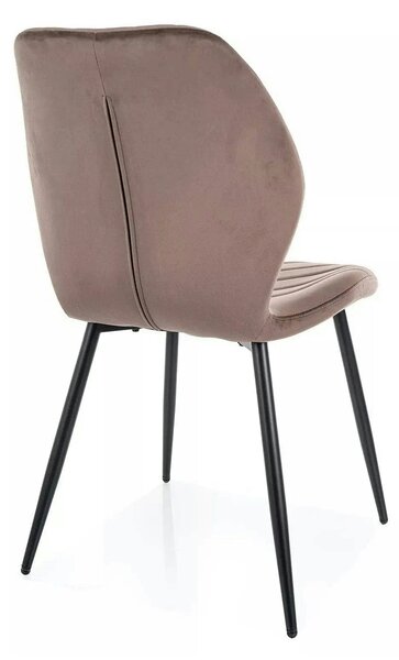 Scaun MIKE, cappuccino - Bluvel 38/negru, stofa catifelata/metal, 48x5