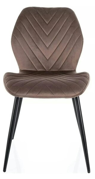 Scaun MIKE, cappuccino - Bluvel 38/negru, stofa catifelata/metal, 48x5