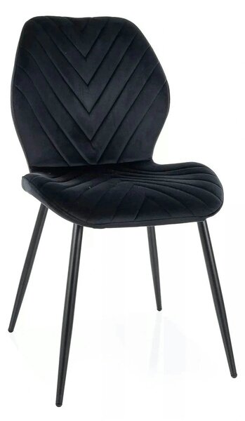 Scaun MIKE, negru - Bluvel 19/negru, stofa catifelata/metal, 48x56x86