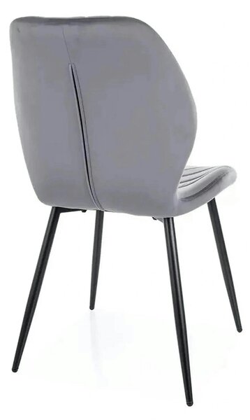 Scaun MIKE, gri - Bluvel 14/negru, stofa catifelata/metal, 48x41x86 cm