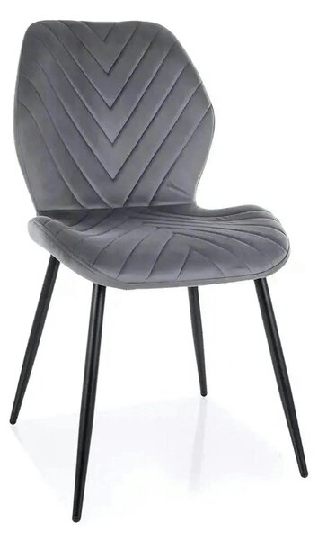 Scaun MIKE, gri - Bluvel 14/negru, stofa catifelata/metal, 48x41x86 cm
