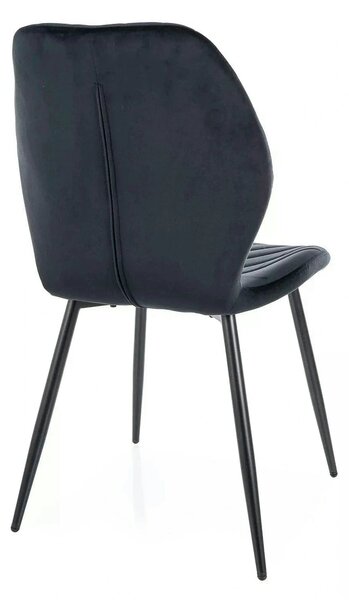 Scaun MIKE, negru - Bluvel 19/negru, stofa catifelata/metal, 48x56x86
