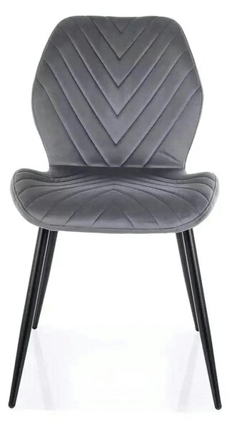 Scaun MIKE, gri - Bluvel 14/negru, stofa catifelata/metal, 48x41x86 cm