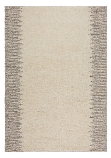 Covor crem țesut manual din amestesc de lână 160x230 cm Minerals Border – Flair Rugs