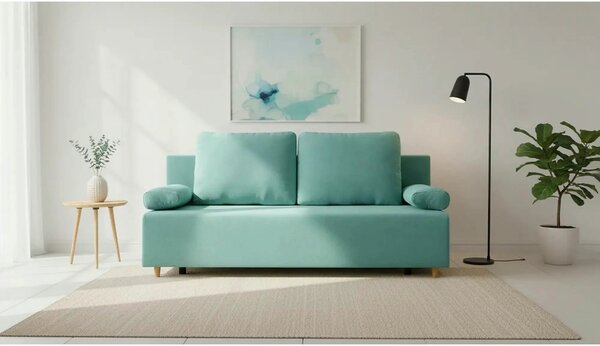 Canapea extensibila SUN, stofa catifelata verde menta - Enjoy new 18