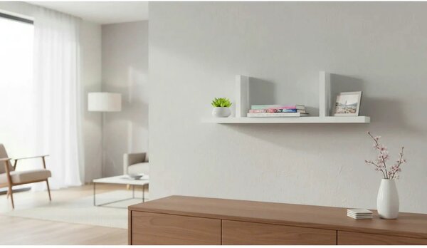 Polita JUNONA LINE, alb, PAL, 100x14x15 cm