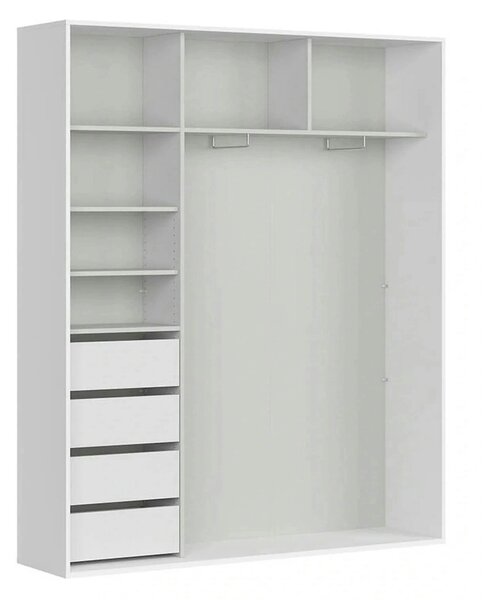 Dulap FLEX, alb, PAL, cu 2 usi, 180x45x218 cm