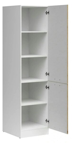 Dulap JUNONA LINE, alb/stejar, PAL, cu 2 usi, 58x50x196 cm
