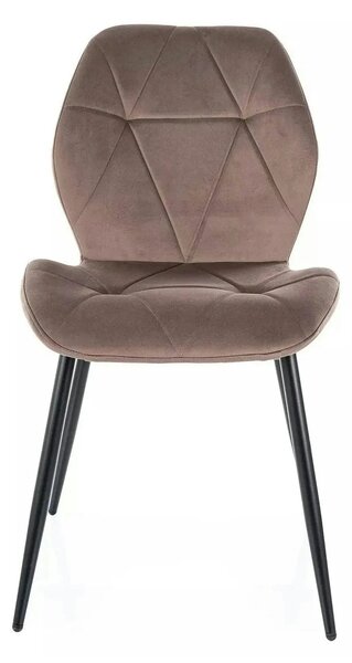 Scaun RICK, cappuccino - Bluvel 38, stofa catifelata/metal, 48x56x86 c