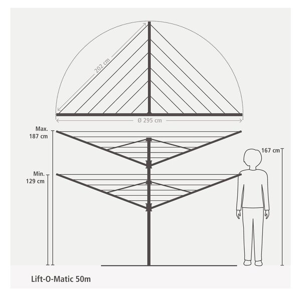 Uscător de rufe pentru grădină Lift-O-Matic 50m – Brabantia