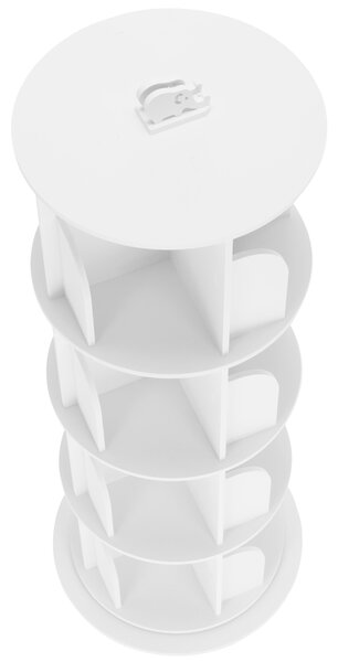 KONDELA Raft pivotant, 4 poliţe, alb, ERION TIP 1 + cadou