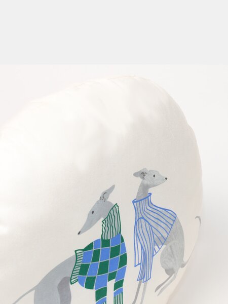 Sinsay - Pernă decorativă rotundă cu motiv de câini ogari - multicolor