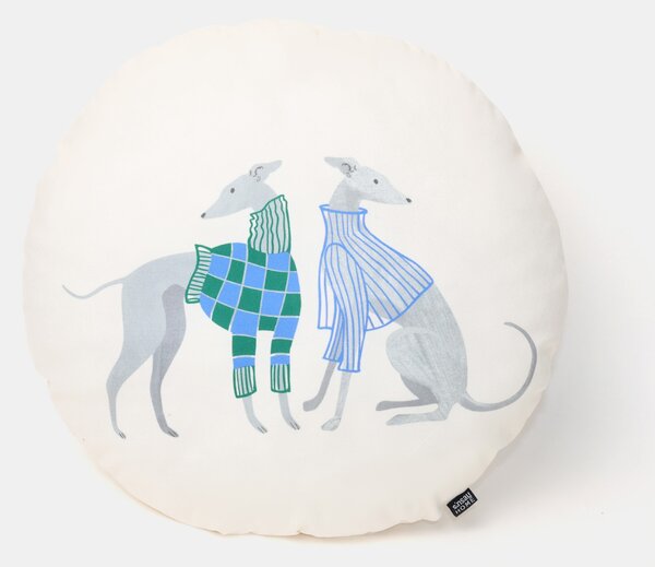 Sinsay - Pernă decorativă rotundă cu motiv de câini ogari - multicolor