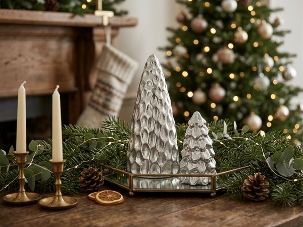 Decoratiune de Craciun brad SILVER SPARK 7,5 cm, argintiu