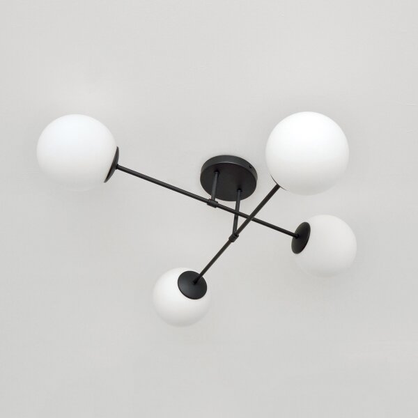 Lustră aplicată MOON 4 x E27 / 15 W / 230 V, negru