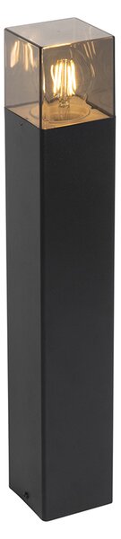 Lampă de exterior cu picior neagră 50 cm IP44 cu sticlă fumurie - Denmark