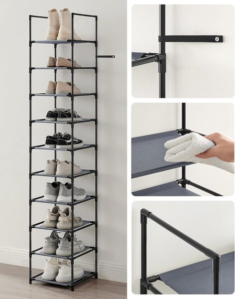 Pantofar modular Gri Songmics 33x33x173 cm
