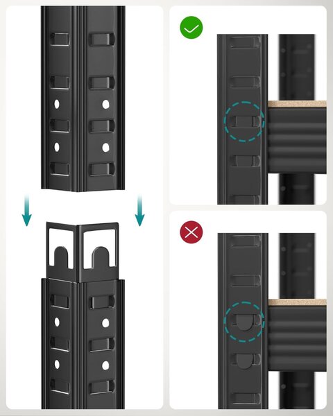 Raft metalic Negru Songmics 90x40x180 cm