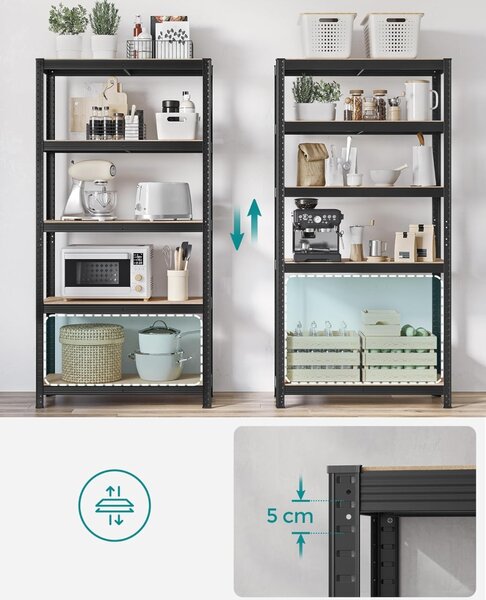 Raft metalic Negru Songmics 90x40x180 cm
