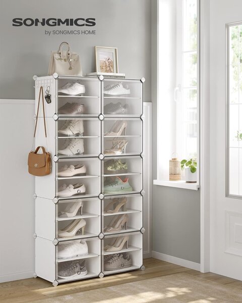 Pantofar modular Alb Songmics 82x32x152 cm