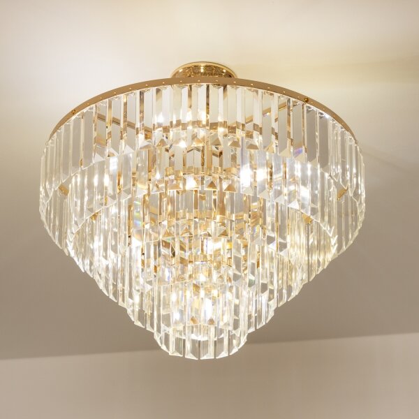 Lustră de cristal aplicată Brilagi CRYSTAL 5xE14/40W/230V auriu