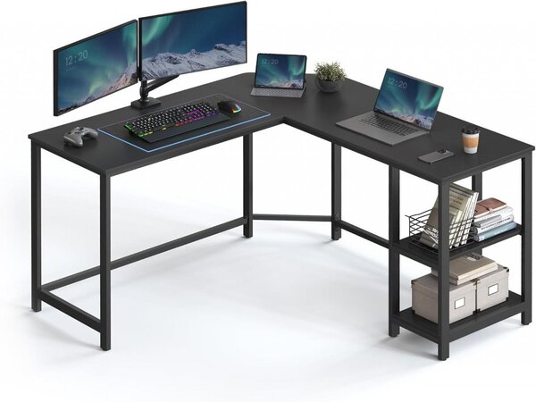Birou Gaming Vasagle, model Colin, 138x76x138 cm, Negru
