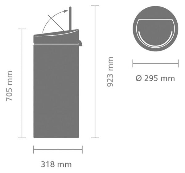 Coș de gunoi bej cu senzori de atingere din oțel 30 l Touch Bin – Brabantia