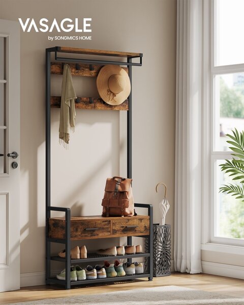 Cuier intrare Vasagle Maro 80.4x30x181.6 cm