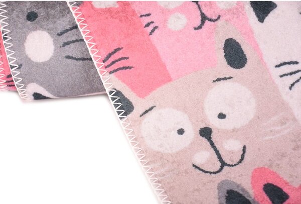 Covor pentru copii roz 80x150 cm Silly Cats – Vitaus