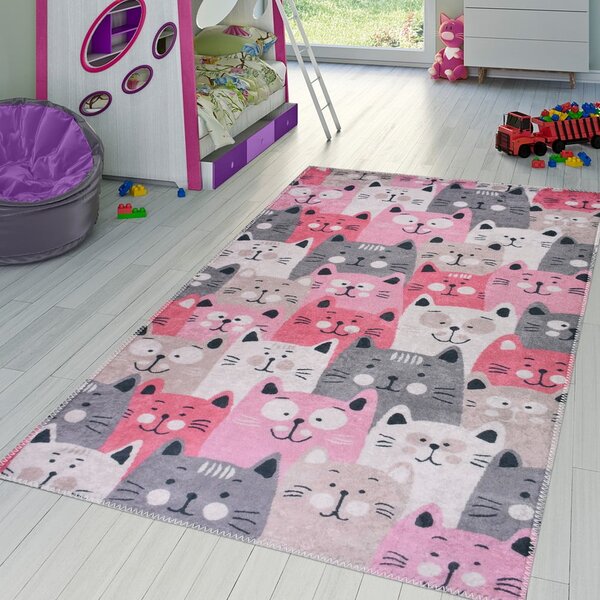 Covor pentru copii roz 80x150 cm Silly Cats – Vitaus