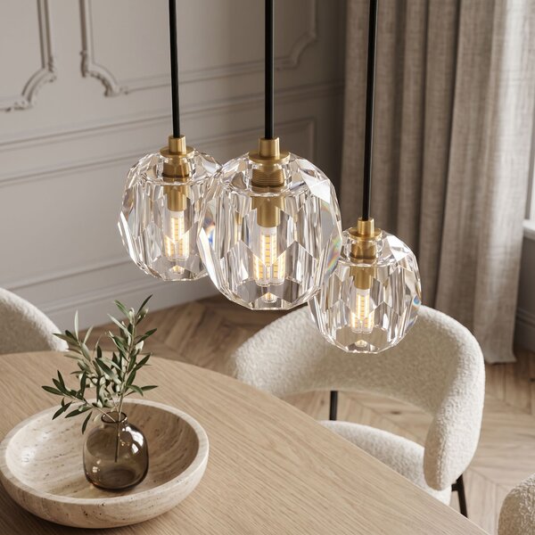 Lampă de tavan din cristal neagra APP588-3CPR