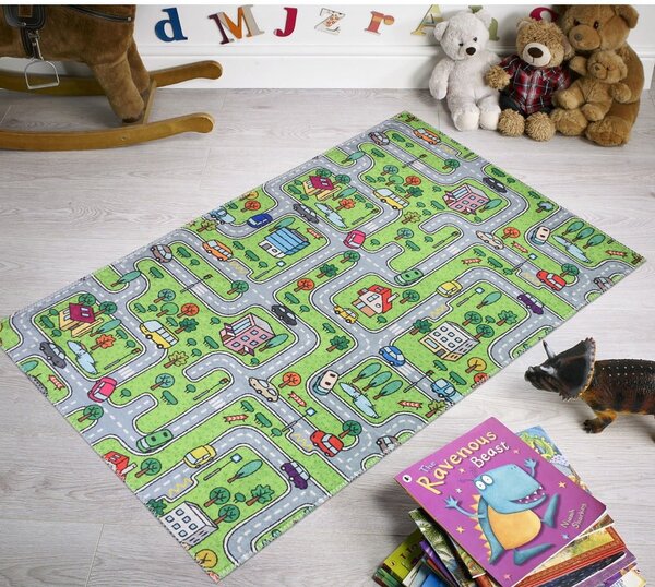 Covor pentru copii verde 100x160 cm Green Neighborhood – Vitaus