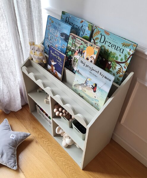 Biblioteca pentru copii BOOK NOOK SAGE 71x76 cm, verde deschis