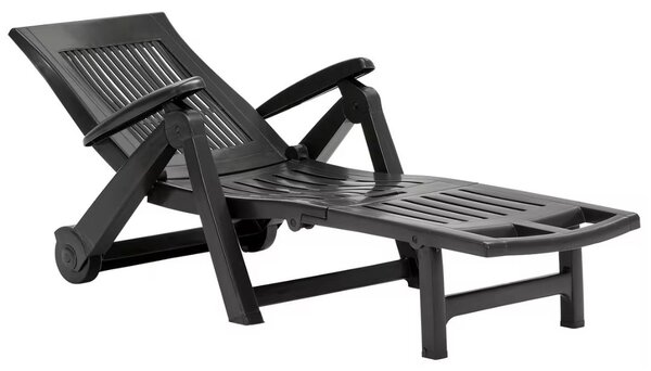 Șezlong de grădină ZIRCONE, 72×195×101 cm, antracit I.P.A.E-Progarden