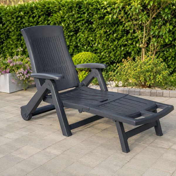 Șezlong de grădină ZIRCONE, 72×195×101 cm, antracit I.P.A.E-Progarden