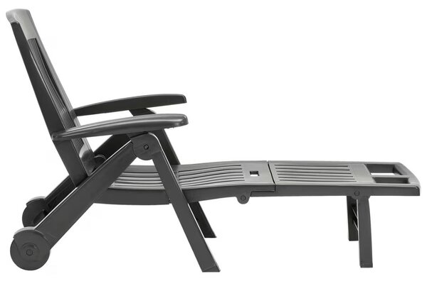 Șezlong de grădină ZIRCONE, 72×195×101 cm, antracit I.P.A.E-Progarden