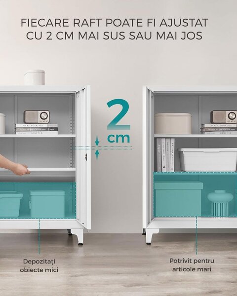Dulap metalic multifuncțional RAVEN, 40x80x90 cm, gri SongmicsHome