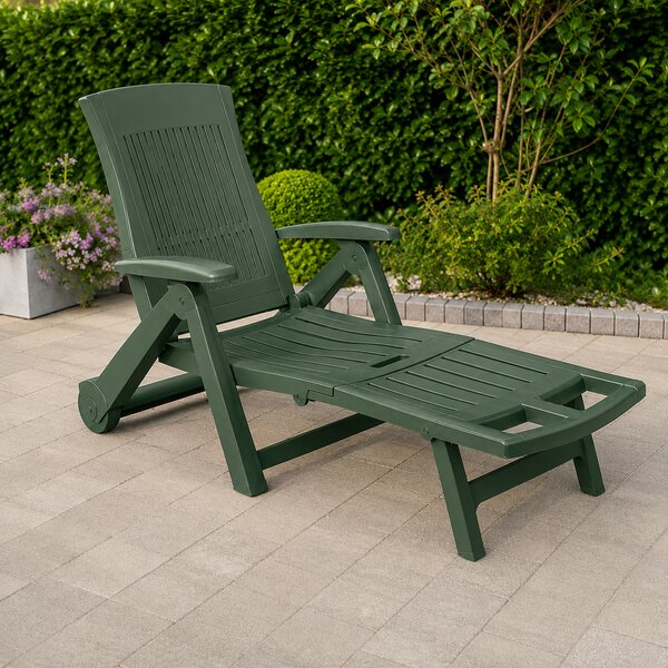 Șezlong de grădină ZIRCONE, 72×195×101 cm, verde închis I.P.A.E-Progarden