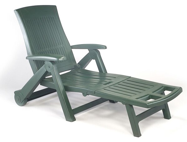 Șezlong de grădină ZIRCONE, 72×195×101 cm, verde închis I.P.A.E-Progarden
