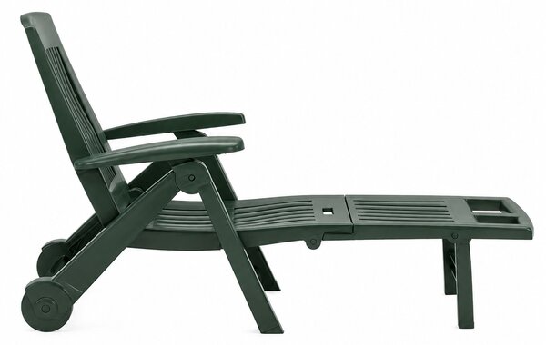 Șezlong de grădină ZIRCONE, 72×195×101 cm, verde închis I.P.A.E-Progarden