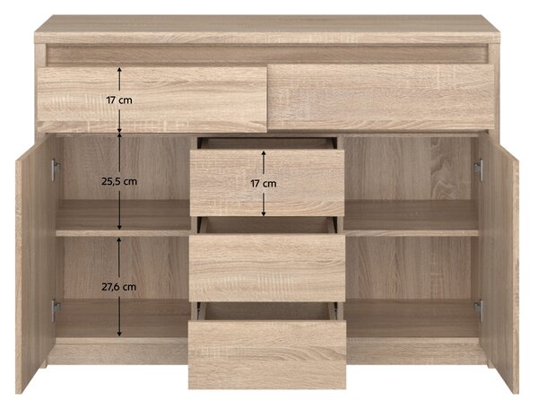 KONDELA Comodă TYP 10, PAL melaminat, stejar sonoma, NORTY