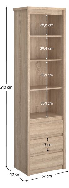 KONDELA Etajeră TYP 6, PAL melaminat, stejar sonoma, NORTY