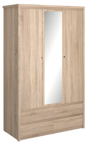 KONDELA Dulap cu oglindă 3D4S, stejar sonoma, NORTY TYP 1
