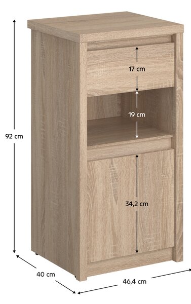 KONDELA Comodă 1D1S, stejar sonoma, NORTY TYP 24