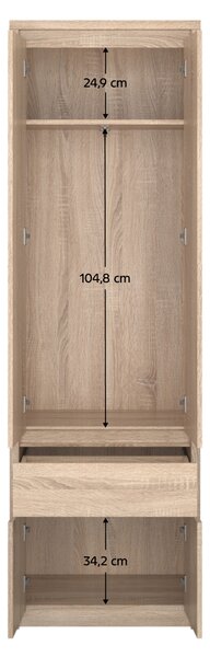KONDELA Dulap pentru umeraşe 4D1S/70, stejar sonoma, NORTY TYP 22