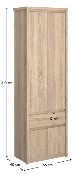 KONDELA Dulap pentru umeraşe 4D1S/70, stejar sonoma, NORTY TYP 22