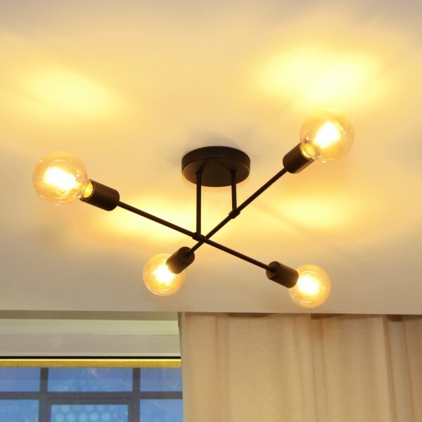 LED Lustră aplicată CAMBRIDGE 4xE27/8W/230V neagră