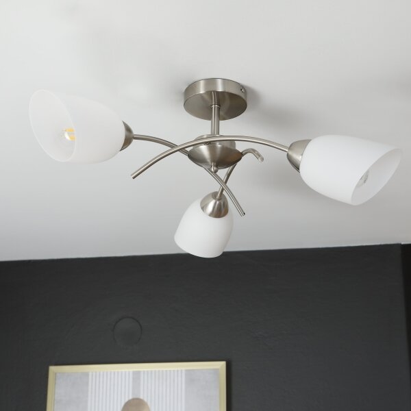Lustră aplicată DONNA 3xE27/60W/230V nichel