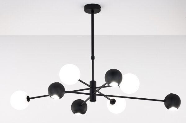 Lustră pe tijă Jupiter 1998 MOKA 4xGU10/10W/230V + 4xG9/10W/230V negru/alb