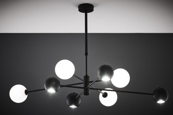 Lustră pe tijă Jupiter 1998 MOKA 4xGU10/10W/230V + 4xG9/10W/230V negru/alb